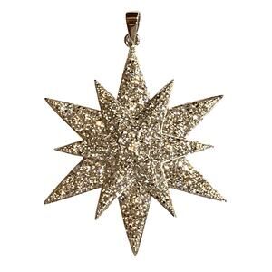 Sterling Silver and Pave Set Cubic Zirconia Star Pendant Sparkly by FAS